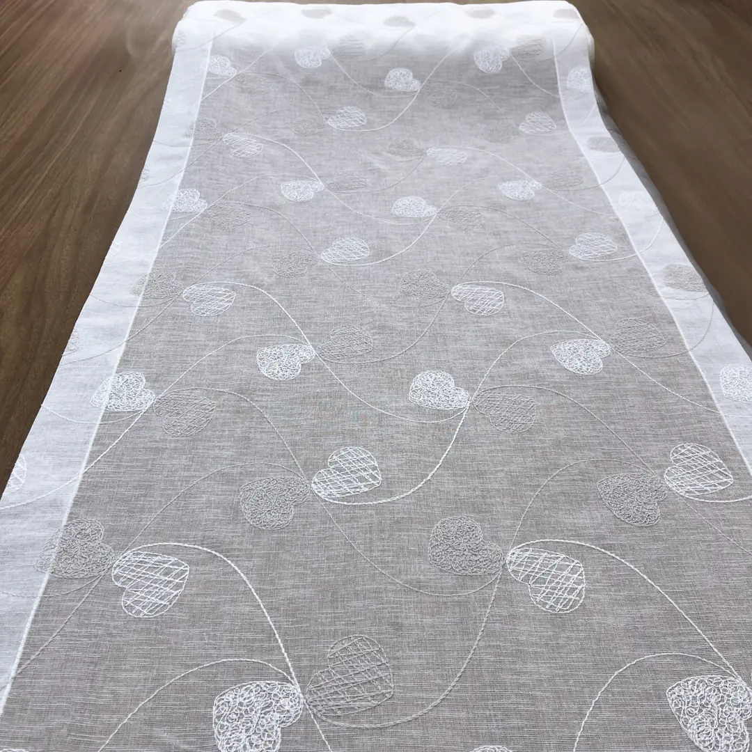 Home Collection TCCUO129/240 Tendina Coppia Cuore, Poliestere, Grigio, 60x240 cm, 2 Unità