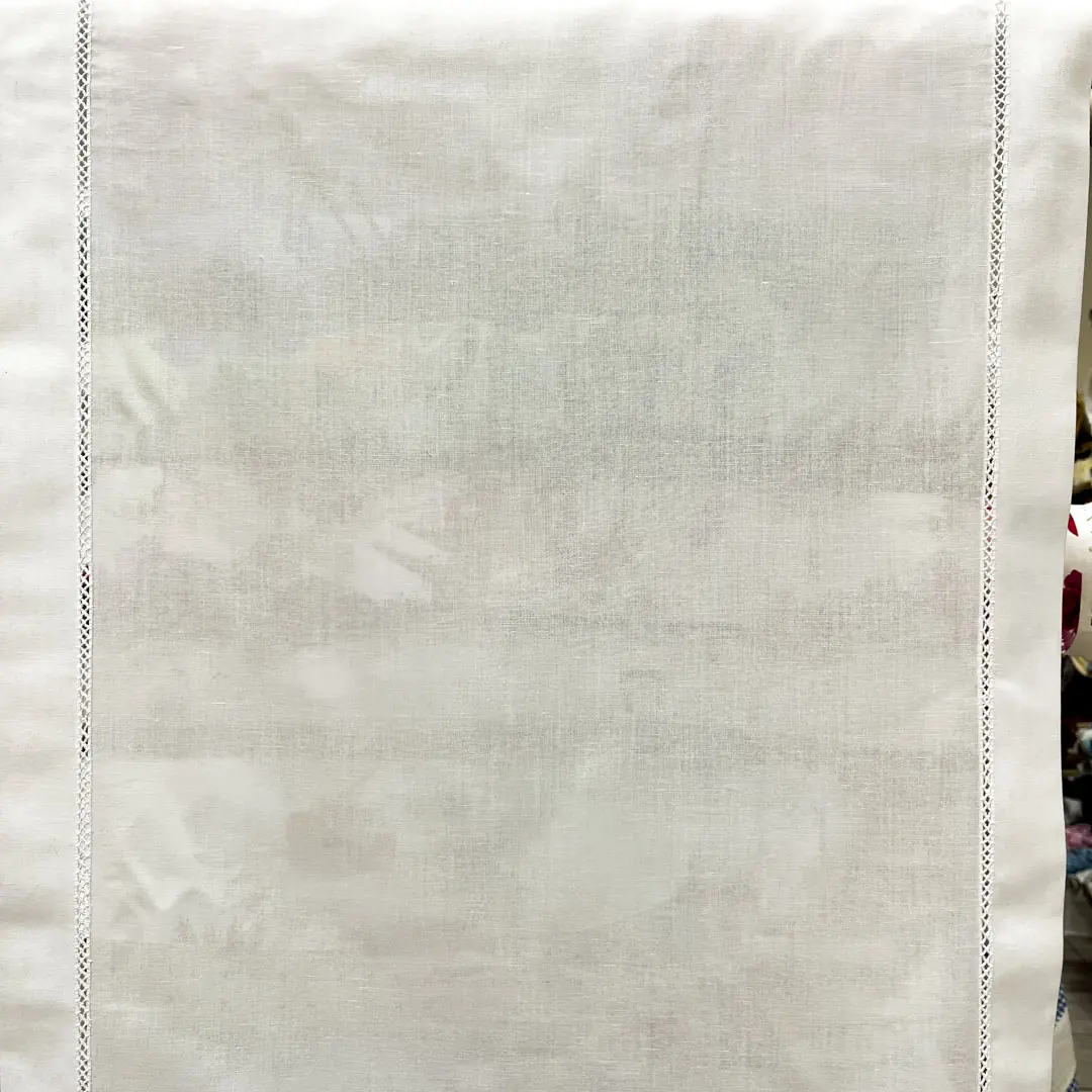 Tendina effetto lino rifinito a crochet 2