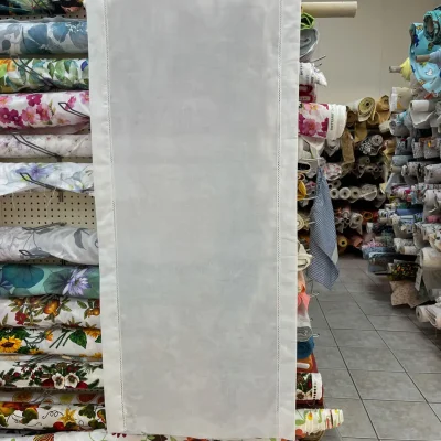 Tendina misto lino bordata a crochet - bianco naturale 1