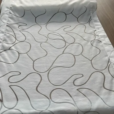 Tendina moderna bianco panna motivo devorè 1