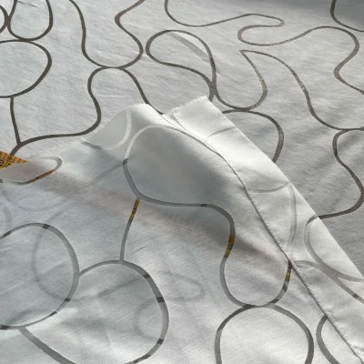 Tendina moderna bianco panna motivo devor&egrave; 3