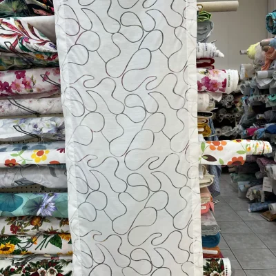 Tendina moderna bianco panna motivo devor&egrave; 4