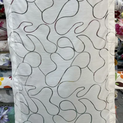 Tendina moderna bianco panna motivo devor&egrave; 5