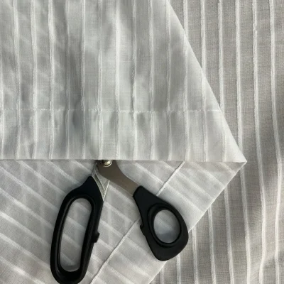 Tendina moderna effetto piega bianca righe orizzontali 5
