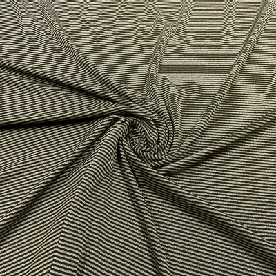 Tessuto maglina dorata e nera a righine al metro (4)