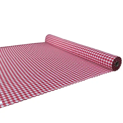 Tessuto per tovaglie a quadretti classico rosso e bianco al metro (2)