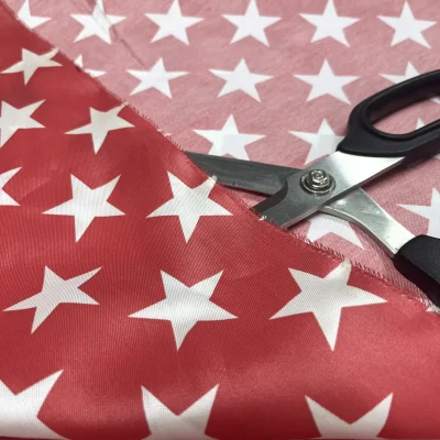 Tessuto rosso con stelle bianche grandi carnevale (4)