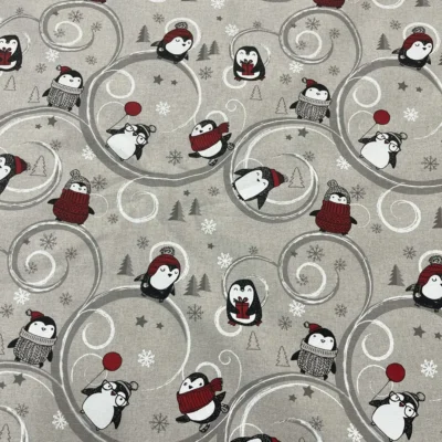 Tovagliato festivit&agrave; natalizie con pinguini (3)