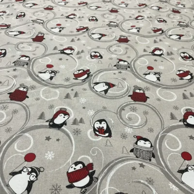 Tovagliato festivit&agrave; natalizie con pinguini (4)