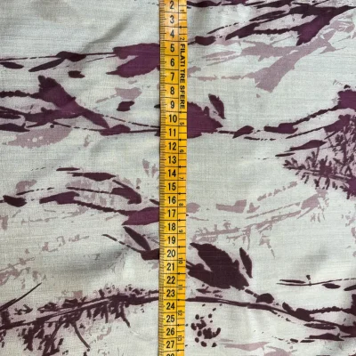 Voile in pura seta a fantasia astratta floreale viola - bianco 3