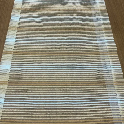 tenda a vetro a righe beige nocciola su organza (7)