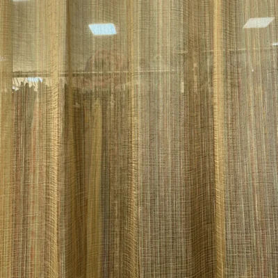 tenda organza goffrata righe ocra e verde salvia 1