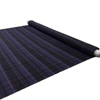tessuto in lana tartan scozzese al metro blu nero magenta (2)