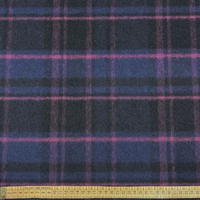 tessuto in lana tartan scozzese al metro blu nero magenta (3)