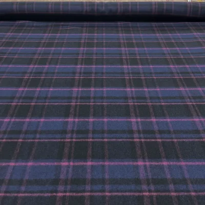 tessuto in lana tartan scozzese al metro blu nero magenta (4)