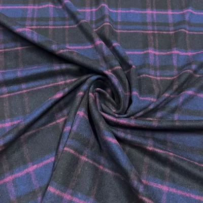 tessuto in lana tartan scozzese al metro blu nero magenta (8)