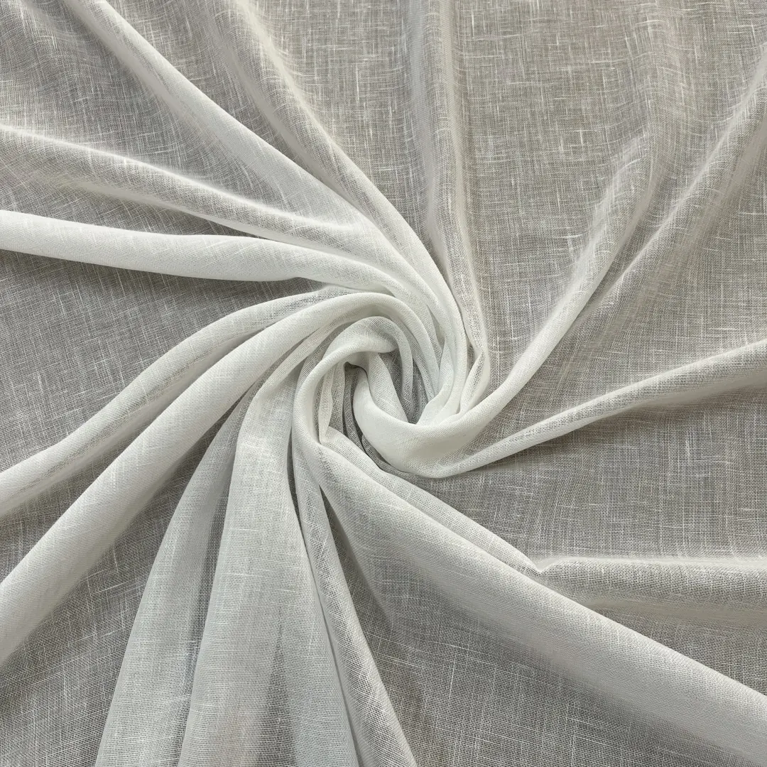 Tessuto per tende effetto lino - Varianti bianco naturale / bianco ottico Alt. 300 - immagine 8