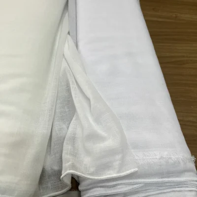 tessuto per tende effetto lino bianco naturale e bianco ottico