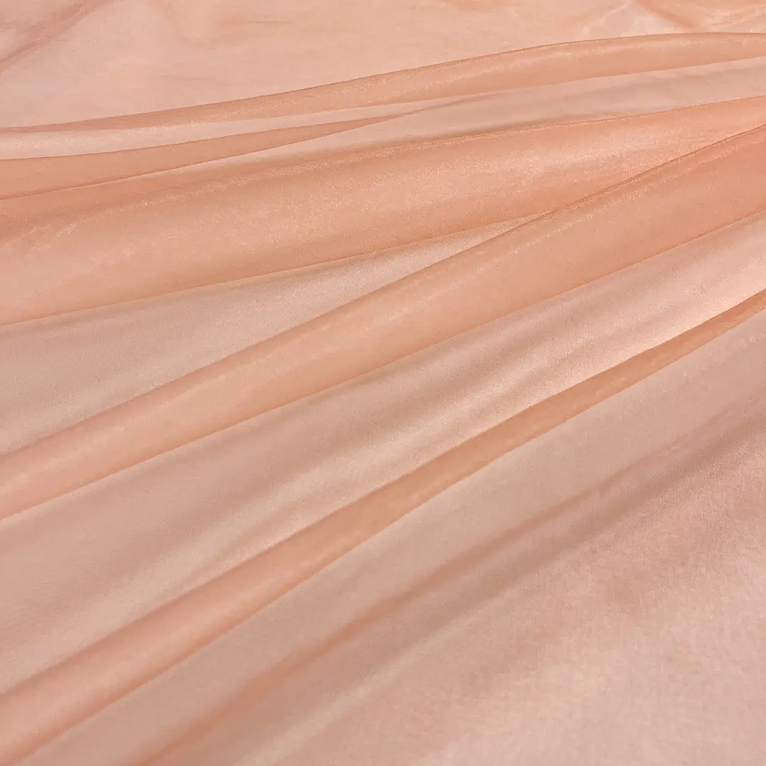 tessuto per tende in organza liscia rosa pesca 320 cm con piombino (1)