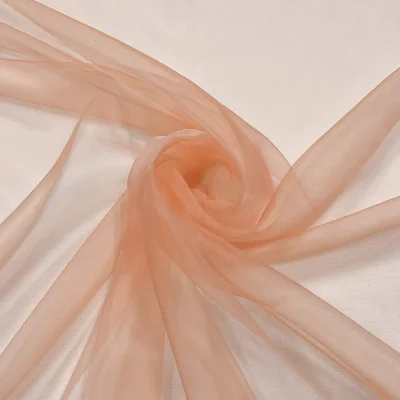 tessuto per tende in organza liscia rosa pesca 320 cm con piombino (2)