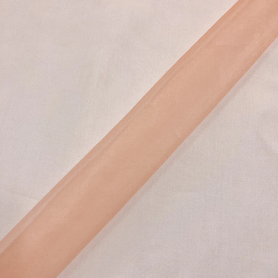 tessuto per tende in organza liscia rosa pesca 320 cm con piombino (3)