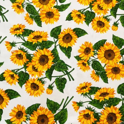 Tovagliato Bottaro in Puro Cotone fantasia girasoli - Alt.180 cm