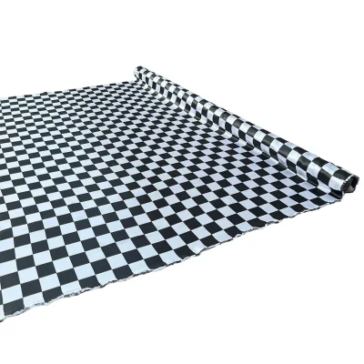 tessuto raso carnevale stampato a rettangoli bianchi e neri al metro (1)