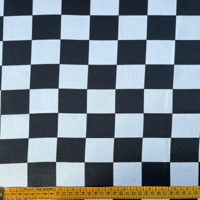 tessuto raso carnevale stampato a rettangoli bianchi e neri al metro (5)