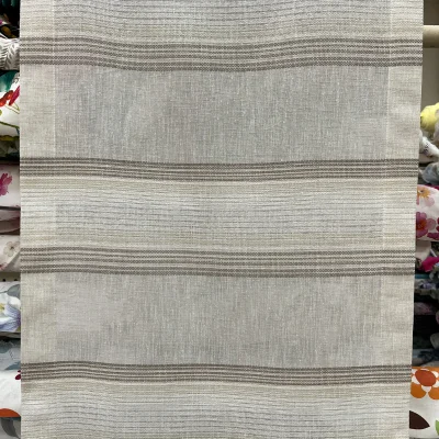 Tendina a righe orizzontali marroni e avorio 1