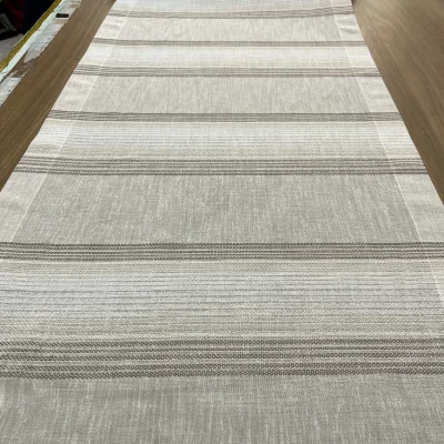 Tendina a righe orizzontali marroni e avorio 2