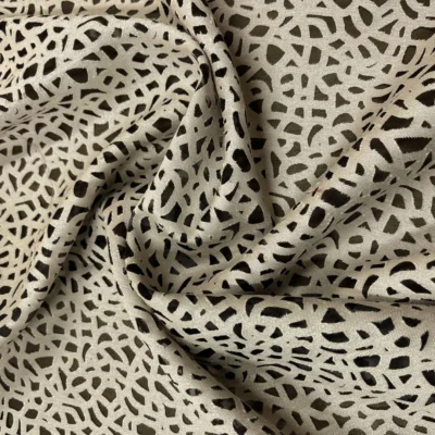 Tessuto per tende in devor&egrave; fantasia astratta firmato Via Roma 60 7