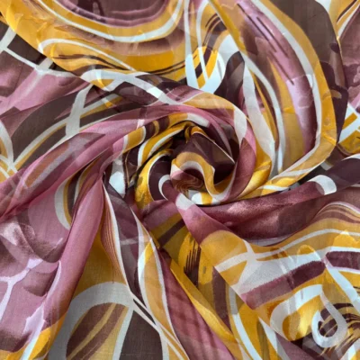 Voile di seta in devor&egrave; fantasia astratta 5