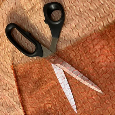 tende organza goffrata arancio rosso 2