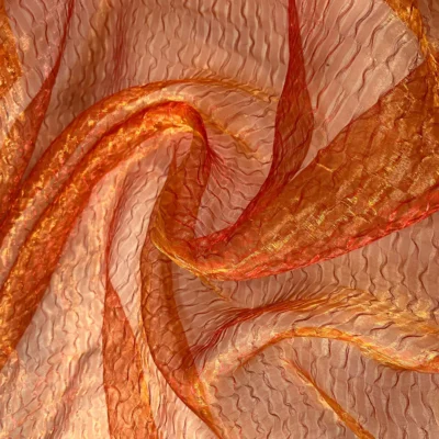 tende organza goffrata arancio rosso 1