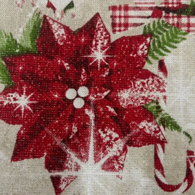 Tessuto Tovagliato Natalizio in Lam&egrave; a Fantasia con Fiori (7)