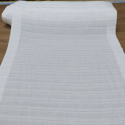 Tendina effetto pacchetto bianco con righe bianche 1
