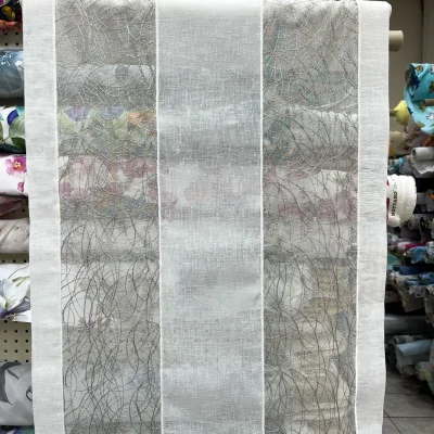 Tendina effetto lino con inserti in organza 6