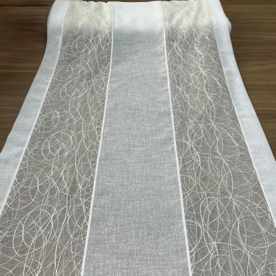 Tendina effetto lino con inserti in organza4