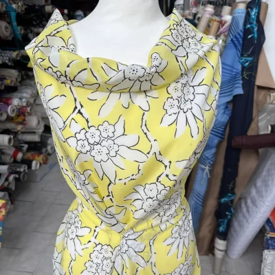 Crêpe pura seta fiori estivi 1