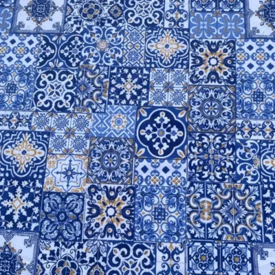 Tessuto resinato idrorepellente "arabesco" multiuso per tovagliato - Alt. 140 cm