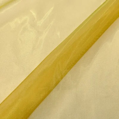 tessuto per tende organza liscia oro verde acido cangiante al metraggio (3)