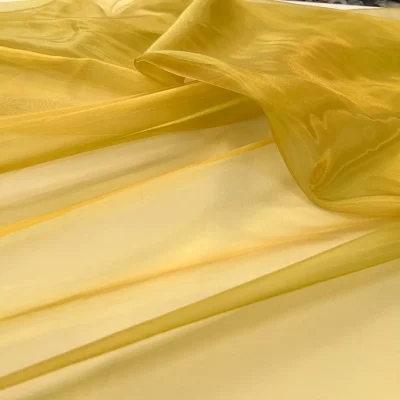 tessuto per tende organza liscia oro verde acido cangiante al metraggio (4)