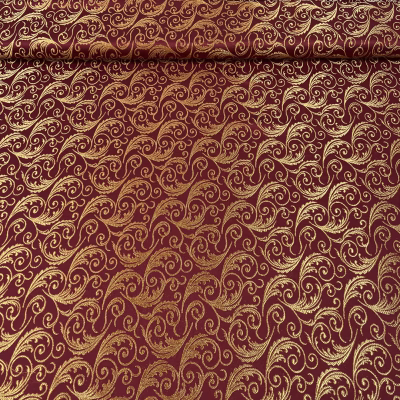 tessuto damascato lam&egrave; tovaglie arredo oro rosso scuro (11)