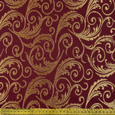 tessuto damascato lam&egrave; tovaglie arredo oro rosso scuro (13)