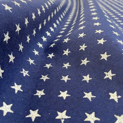 Pannolenci blu natale con stelline argento glitterate 5