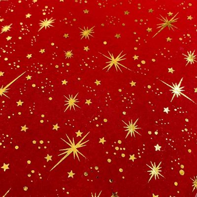 Pannolenci cielo stellato rosso rubino con stelline dorate in lurex 5