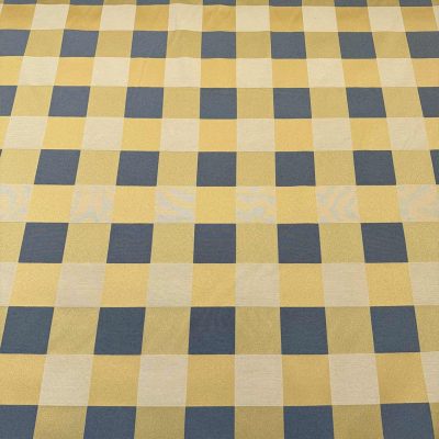Tessuto multiuso a scacchiera colori giallo blu e ocra 5