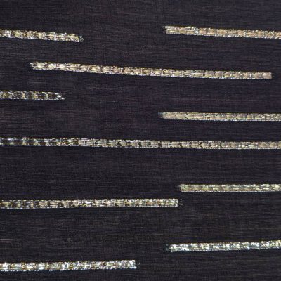 Seta alta moda nera con inserti in oro platinato - Alt.140 cm - 4