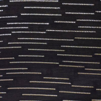 Seta alta moda nera con inserti in oro platinato - Alt.140 cm - 3