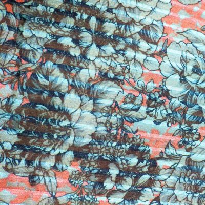 Seta con fantasia floreale in contrasto 150 cm